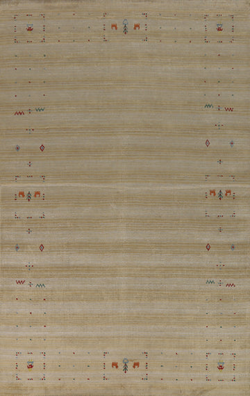Tribal Wool Gabbeh Oriental Area Rug 5x8