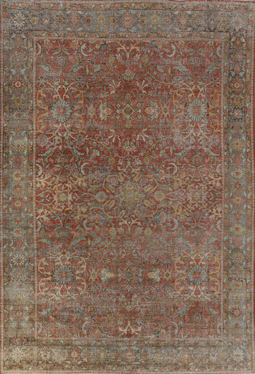 Pre-1900 Vegetable Dye Sultanabad Persian Area Rug 9x12