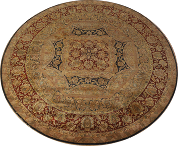 Handmade Wool Agra Indian Round Rug 13x13