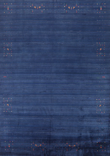 Handmade Blue Gabbeh Indian Area Rug 9x11