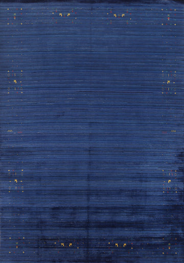 Blue Tribal Gabbeh Indian Area Rug 9x11