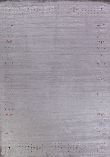 Lavender Purple Gray Wool Gabbeh Indian Area Rug 9x12