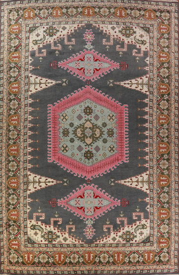 Gray Geometric Viss Oriental Large Rug 12x18