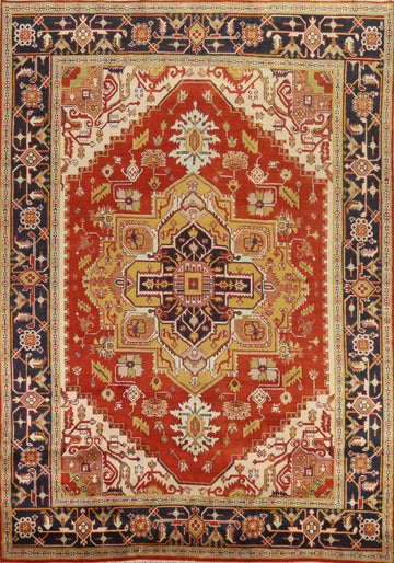 Geometric Wool Heriz Serapi Oriental Area Rug 9x12