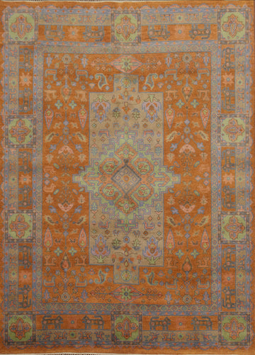 Orange Wool Heriz Serapi Indian Area Rug 8x10