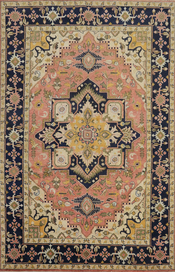 Geometric Wool Heriz Serapi Oriental Large Rug 10x14