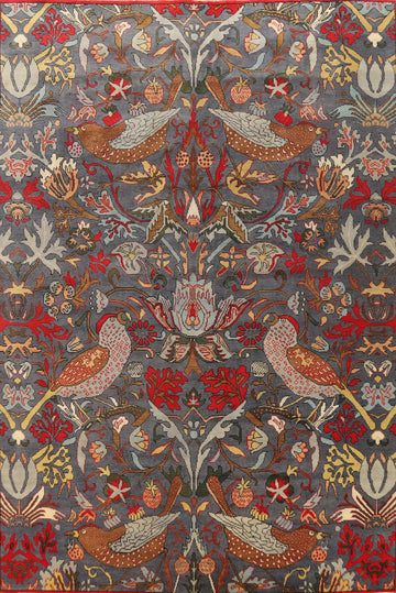 Animals Design Slate Gray Ziegler Oriental Large Rug 10x14
