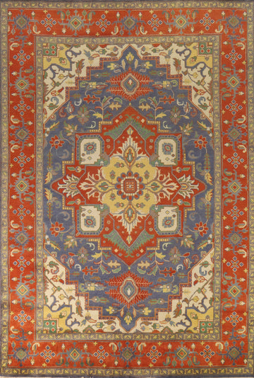 Geometric Wool Heriz Serapi Oriental Large Rug 10x14