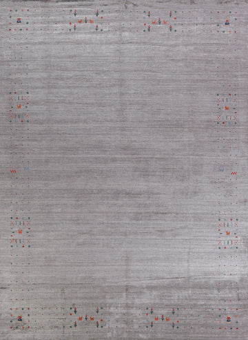 Handmade Gray Gabbeh Indian Area Rug 9x11