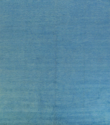 Sky Blue Square Gabbeh Persian Area Rug 10x10