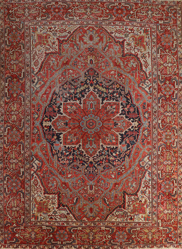 Antique Vegetable Dye Heriz Serapi Persian Area Rug 10x12