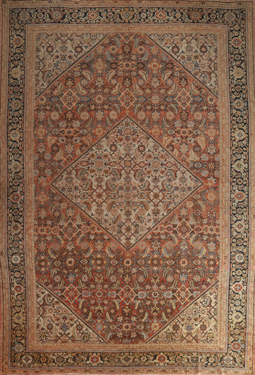 Antique Vegetable Dye Mahal Persian Large Rug 11x14