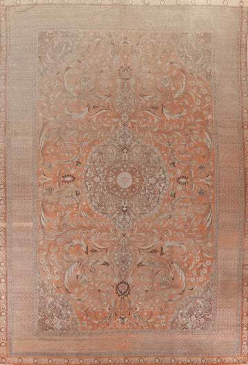 Pre-1900 Vegetable Dye Tabriz Haj-jalili Persian Large Rug 11x15