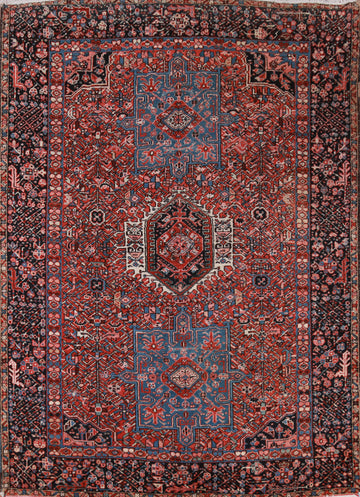Tribal Geometric Gharajeh Vegetable Dye Persian Rug 5x6