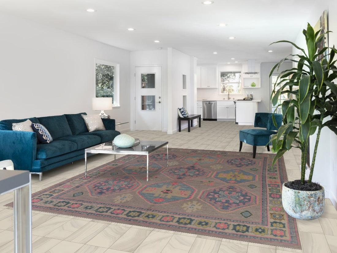 Light Purple Handmade Oushak Vegetable Dye Area Rug 8x11