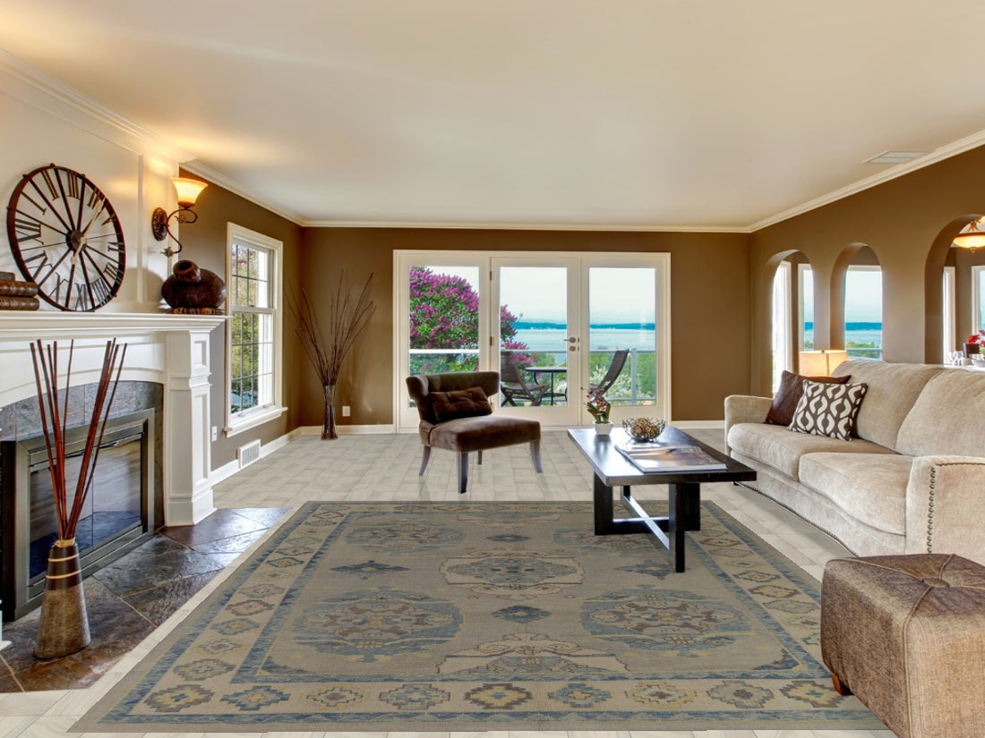 Vegetable Dye Oushak Turkish Area Rug 8x11