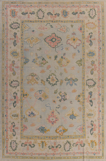 Vegetable Dye Oushak Turkish Area Rug 9x13