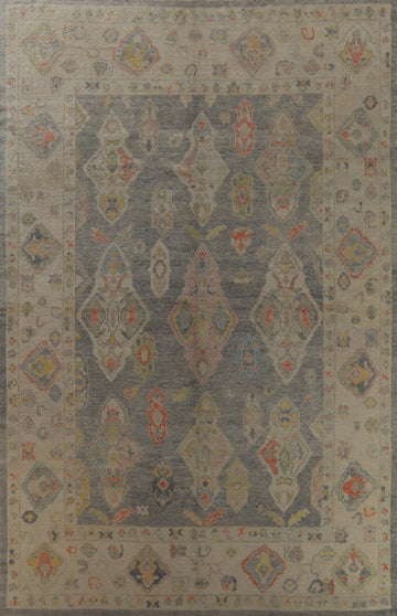 Vegetable Dye Wool Oushak Turkish Area Rug 9x13
