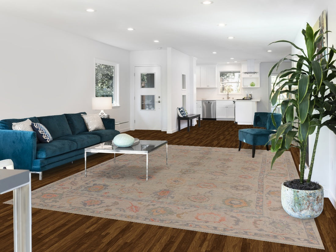 Vegetable Dye Wool Oushak Turkish Area Rug 8x11