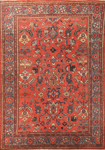 Pre-1900 Vegetable Dye Sultanabad Persian Area Rug 9x12