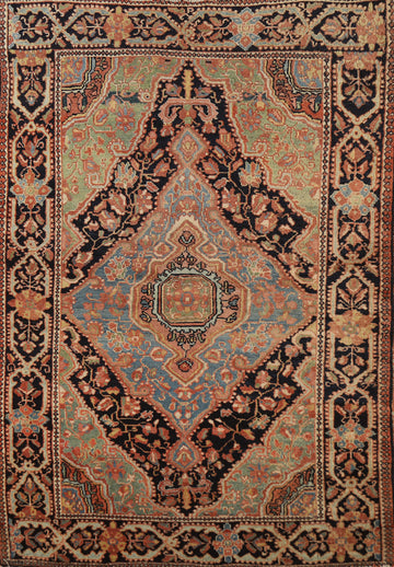 Antique Vegetable Dye Sarouk Farahan Persian Rug 3x5