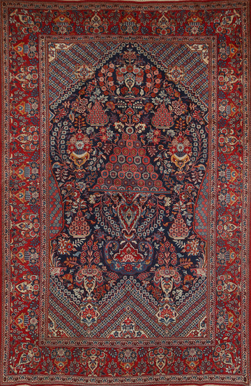 Navy Blue Vegetable Dye Isfahan Persian Rug 4x7