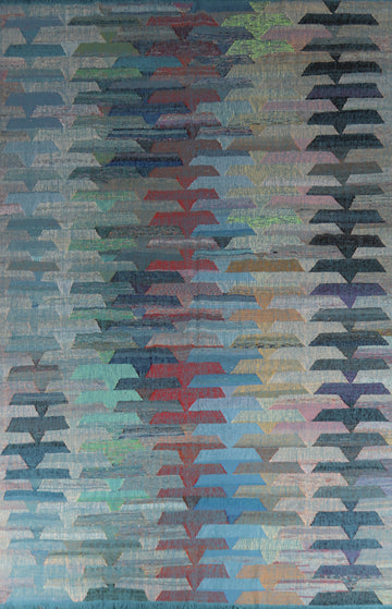 All-Over Wool Modern Kilim Turkish Large Rug 10x14