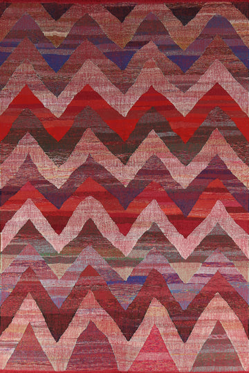 Chevron Style Modern Kilim Turkish Area Rug 9x13
