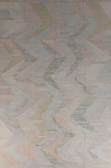 Contemporary Wool Kilim Turkish Area Rug 10x13
