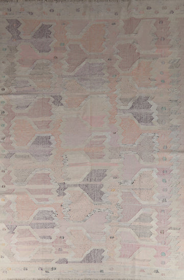 Contemporary Wool Kilim Turkish Area Rug 10x13