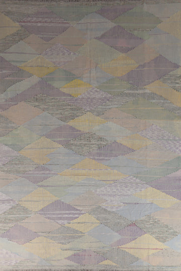 Geometric Wool Modern Kilim Turkish Area Rug 10x13