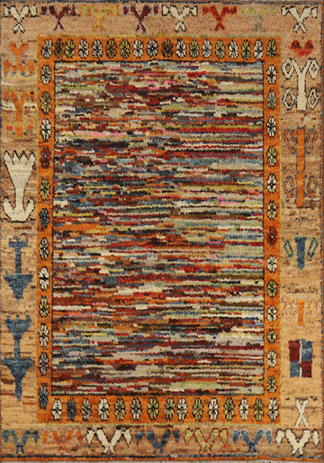 Multicolor Wool Abstract Moroccan Oriental Area Rug 6x8