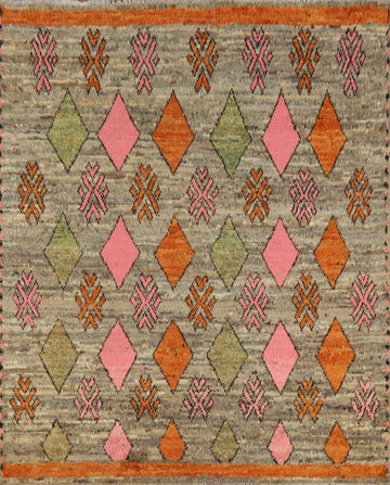 Square Wool Geometric Moroccan Oriental Area Rug 6x6