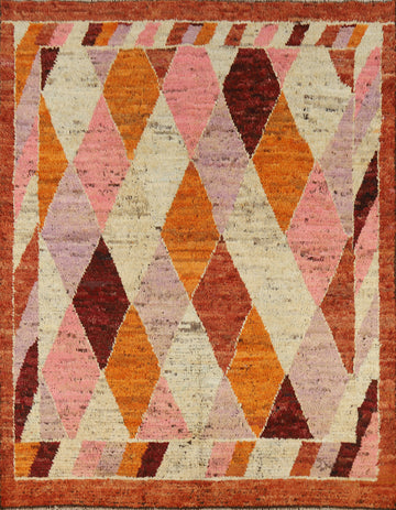 Trellis Wool Handmade Moroccan Oriental Rug 5x7