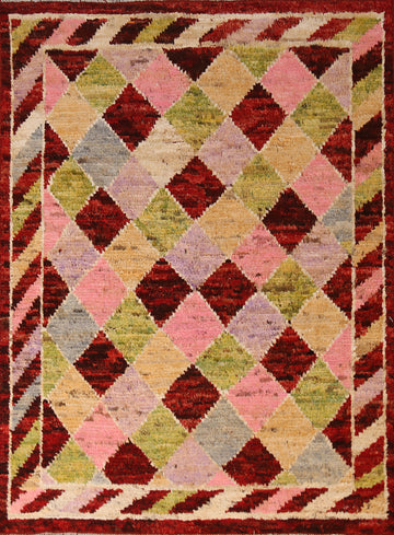Trellis Wool Geometric Moroccan Oriental Rug 5x7