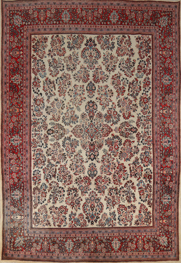Vintage Floral Sarouk Persian Area Rug 9x12