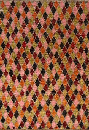 All-Over Trellis Wool Moroccan Oriental Area Rug 6x8