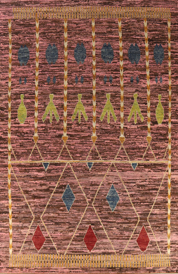 Geometric Moroccan Oriental Large Rug 10x14