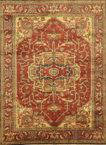 Medallion Wool Heriz Serapi Indian Area Rug 8x10