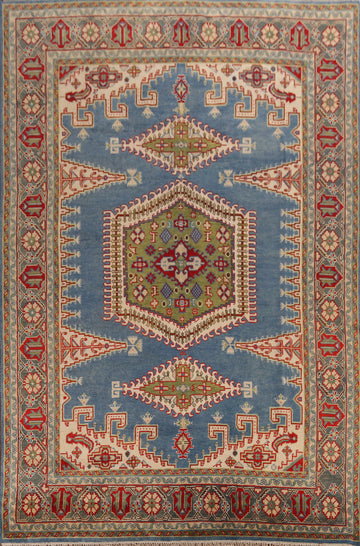 Blue Geometric Viss Indian Area Rug 9x12