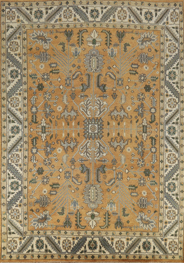 Orange Rust Wool Heriz Serapi Indian Area Rug 8x10