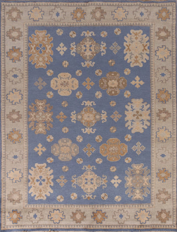 Blue Geometric Oushak Indian Area Rug 8x10