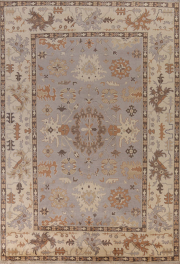 Handmade Gray Oushak Indian Large Rug 10x14