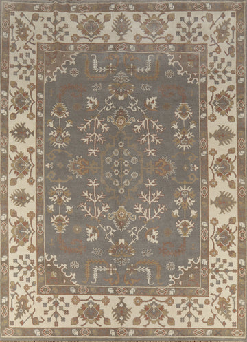 Gray Wool Handmade Oushak Indian Area Rug 9x12