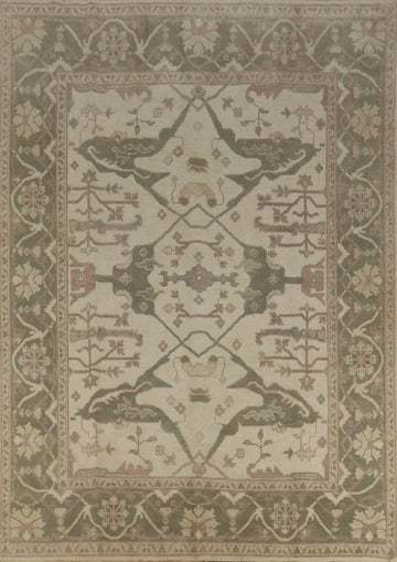 Earth Tone Wool Oushak Indian Area Rug 8x10