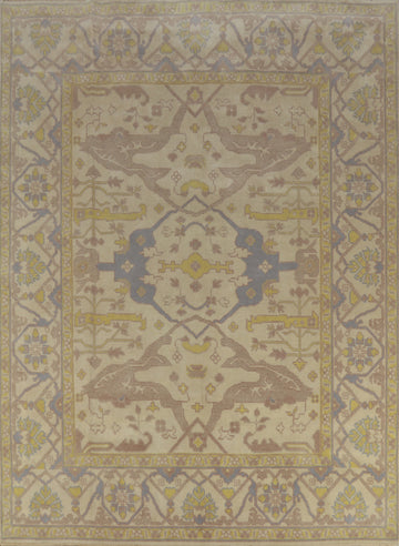 Earth Tone Wool Oushak Indian Area Rug 8x10
