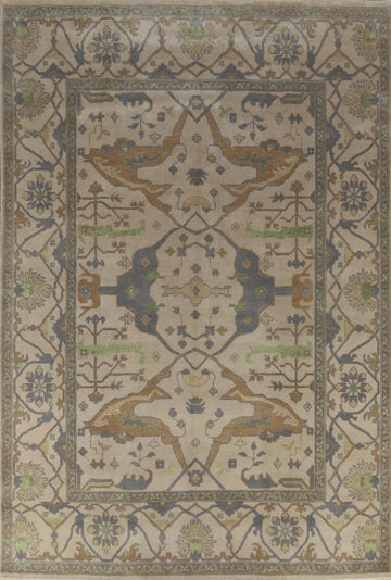 Earth Tone Wool Oushak Indian Area Rug 9x12