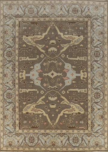 Earth Tone Brown Oushak Indian Area Rug 8x10