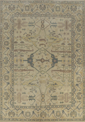 Earth Tone Wool Oushak Indian Area Rug 8x10