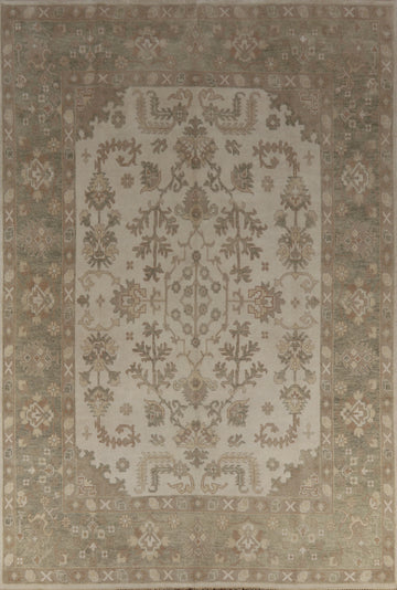 Earth Tone Wool Oushak Indian Area Rug 9x12